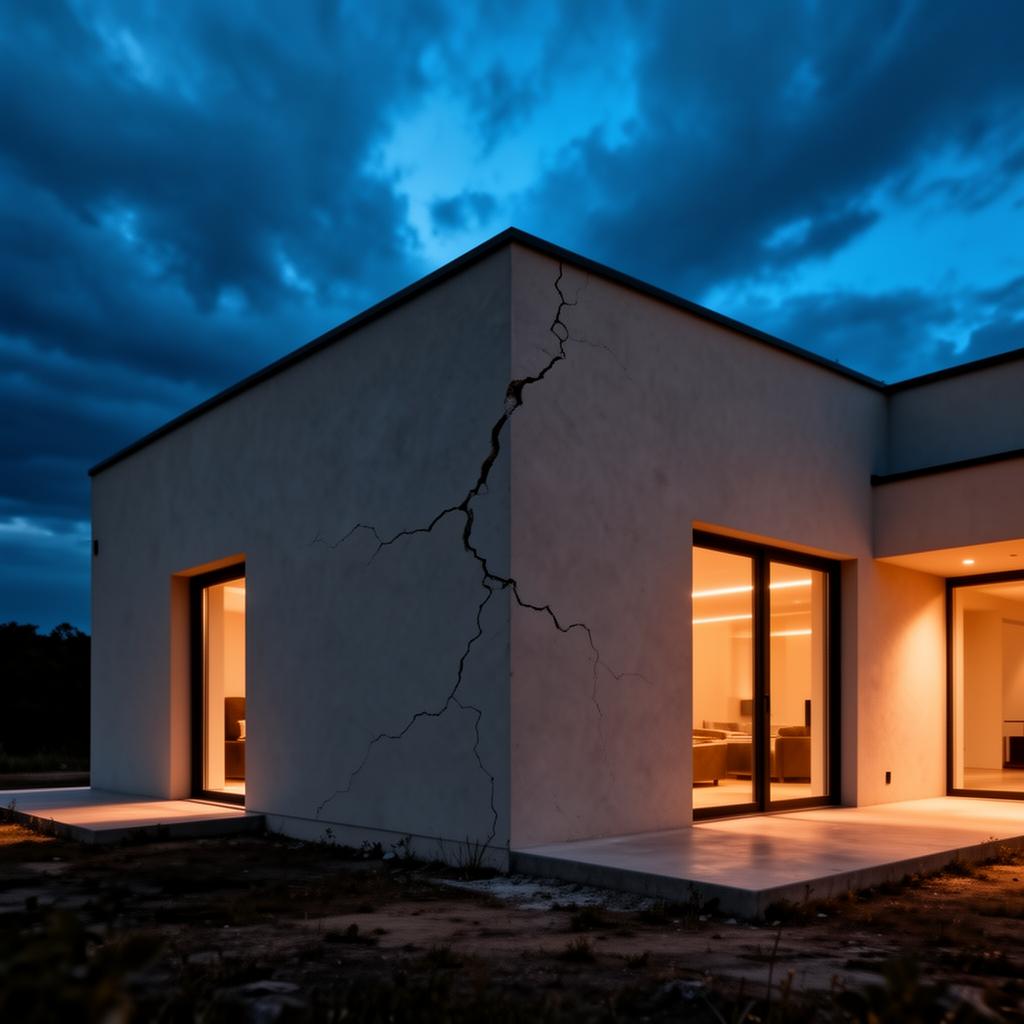 Casa con daños estructurales